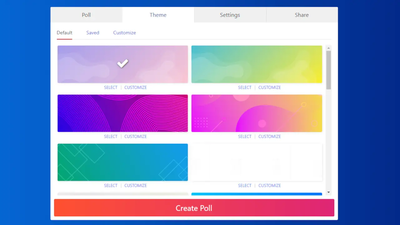Poll Maker Themes Tab